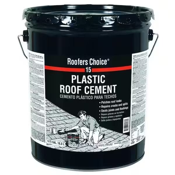 A tub of plastic roof cement. 